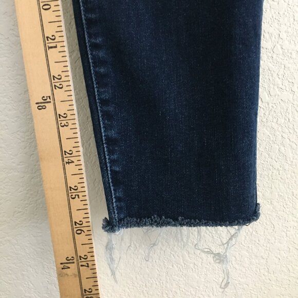 Mother Jean Womens 27 Skinny The Looker Ankle Fray Invitation Only Dark Blue - Picture 8 of 15